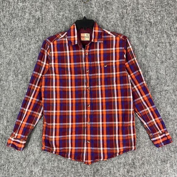 Ruff Hewn Shirt Mens Small Plaid Business Casual Button-Down Short Sleeve Cotton - Picture 1 of 12